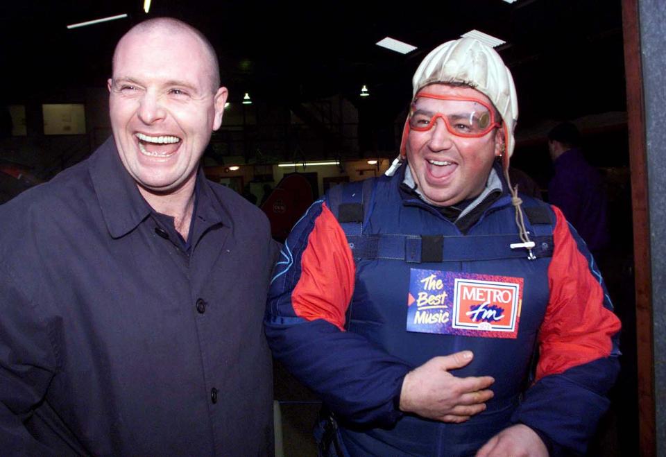 Paul Gasgoigne with his friend Jimmy Five Bellies 