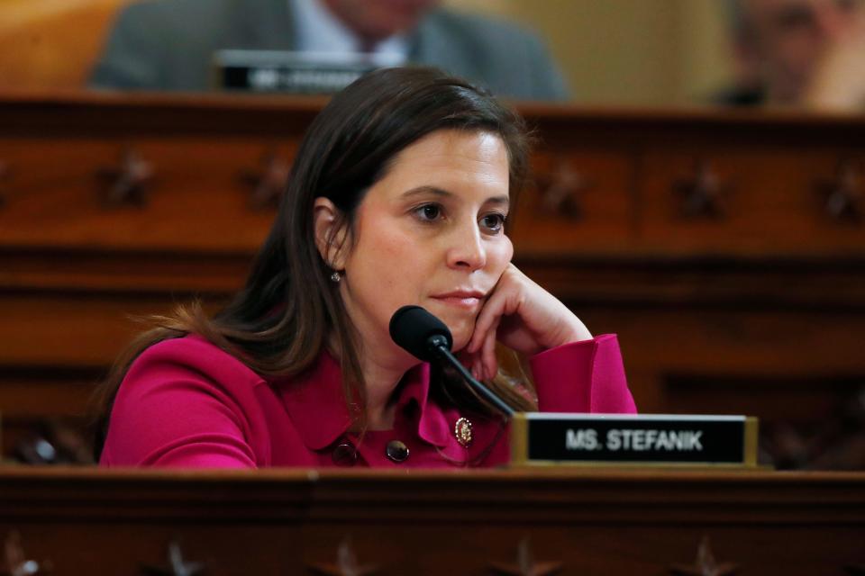 Rep. Elise Stefanik listens to former Ambassador to Ukraine Marie Yovanovitch testify before the House Permanent Select Committee on Intelligence on Nov. 15, 2019.