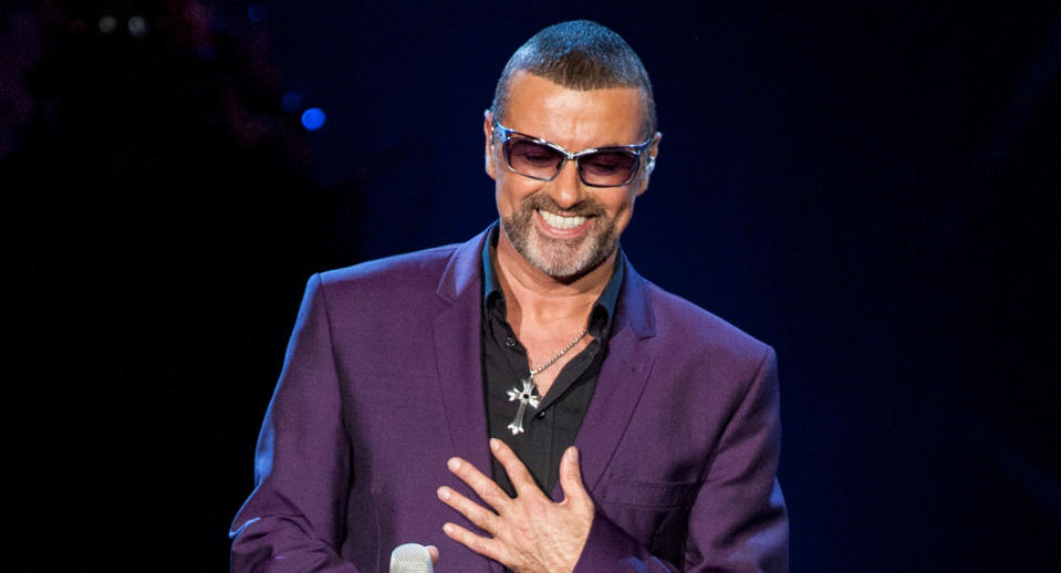 George Michael performs on stage at LG Arena on September 16, 2012 in Birmingham, United Kingdom