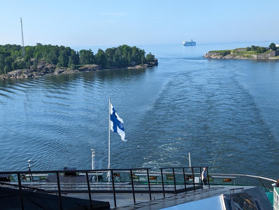 Boat arriving in Helsinki 