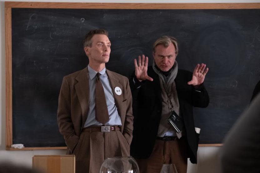 Christopher Nolan y Cillian Murphy en el set de Oppenheimer