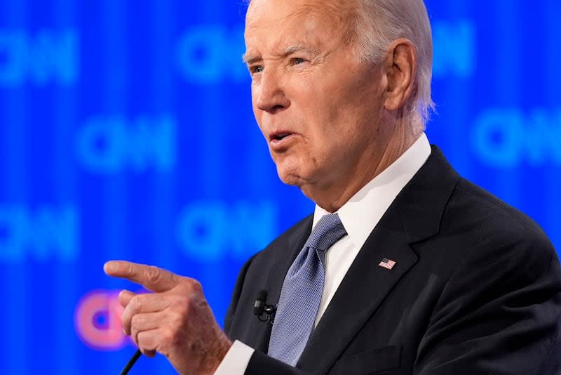 President Joe Biden speaks during a presidential debate with Republican presidential candidate former President Donald Trump, Thursday, June 27, 2024, in Atlanta. | Gerald Herbert