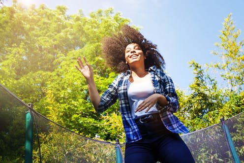 <span class="caption">Traditional sports aren't the only way to be active.</span> <span class="attribution"><a class="link " href="https://www.shutterstock.com/image-photo/joyful-african-girl-teenager-jumping-on-1167717502?src=QiPSNsUOnFan-Z__Wj4uEQ-1-35" rel="nofollow noopener" target="_blank" data-ylk="slk:Sergey Novikov/Shutterstock;elm:context_link;itc:0;sec:content-canvas">Sergey Novikov/Shutterstock</a></span>