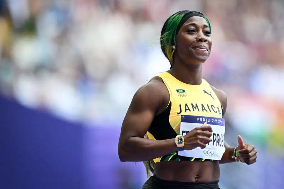 普萊斯(Shelly-Ann Fraser-Pryce)在巴黎奧運最後一舞啊惜傷退。法新社