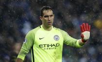 Football Soccer Britain - Leicester City v Manchester City - Premier League - King Power Stadium - 10/12/16 Manchester City's Claudio Bravo during the match Action Images via Reuters / Carl Recine Livepic EDITORIAL USE ONLY. No use with unauthorized audio, video, data, fixture lists, club/league logos or "live" services. Online in-match use limited to 45 images, no video emulation. No use in betting, games or single club/league/player publications. Please contact your account representative for further details.