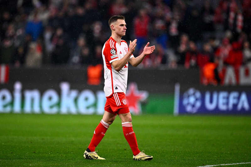 Bayern Munich's Joshua Kimmich reacts dring the UEFA Champions League round of 16 second leg soccer match between FC Bayern Munich and SS Lazio at Allianz Arena. Tom Weller/dpa