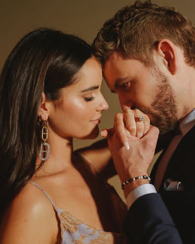 <p>Sarah Partain</p> Natalie Joy (left) and Nick Viall pose during their engagement photoshoot