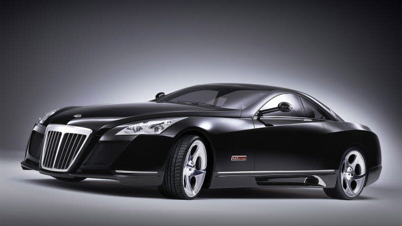 A photo of a black Maybach Exelero concept car. 