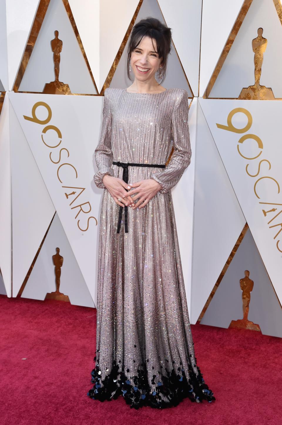 Sally Hawkins in Armani Privé and Chopard jewelry