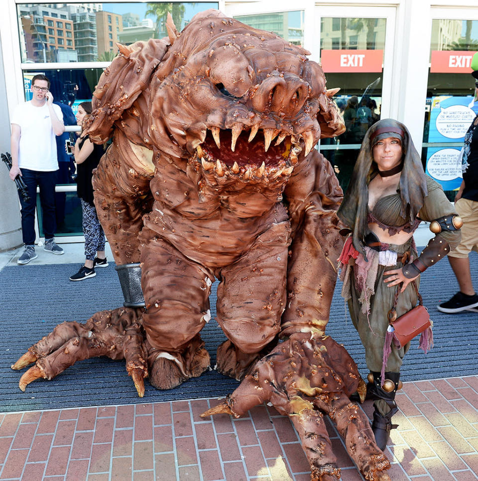 <p>Jabba the Hutt’s monster gets a second life at Comic-Con. <i>(Photo: Matt Cowan/Getty Images)</i></p>