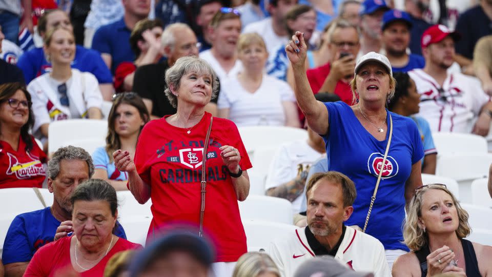 There was a friendly atmosphere throughout the weekend from both sets of fans, - Daniel ShireyMLB Photos/Getty Images