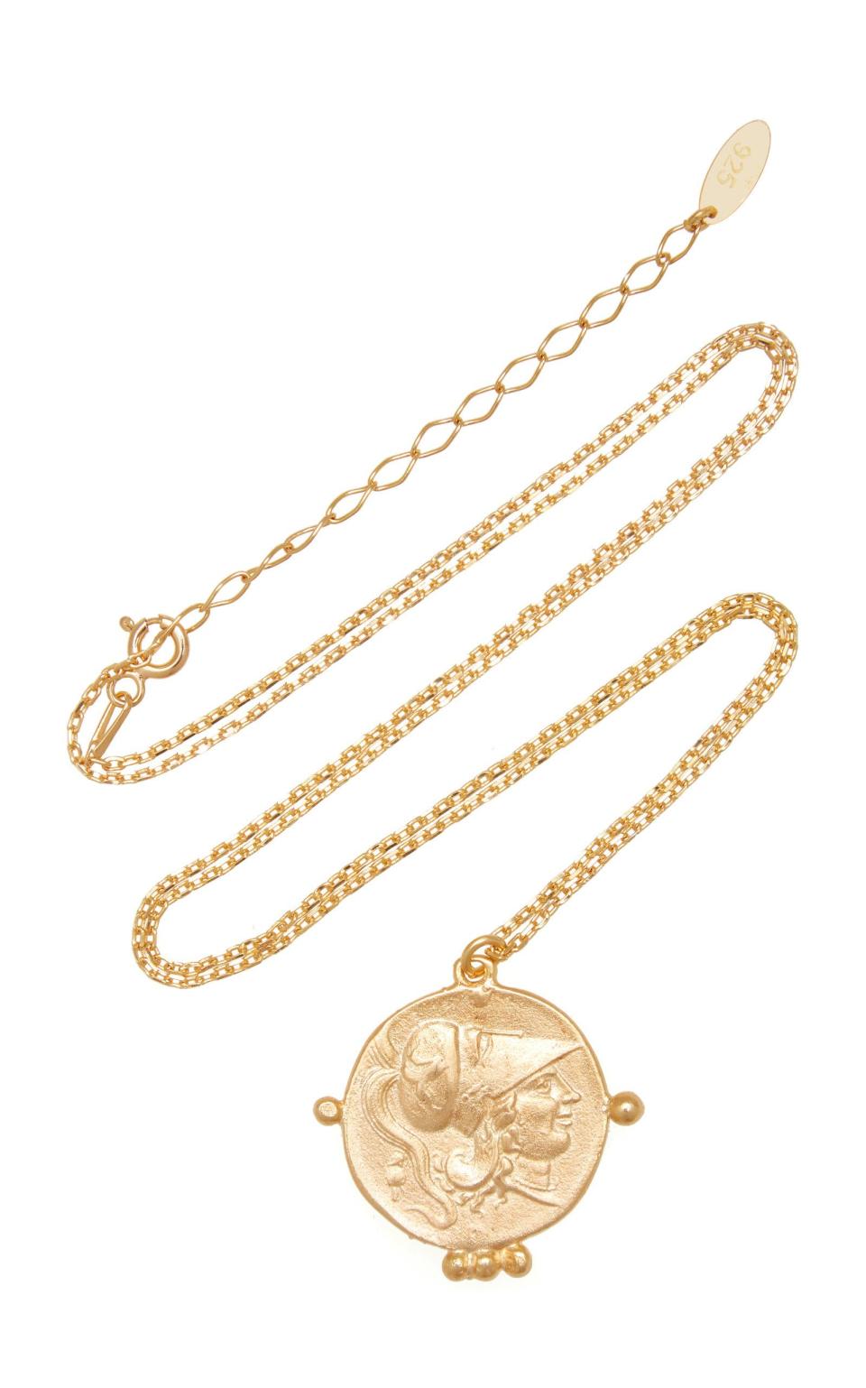 Pegasus Coin Gold-Plated Necklace by Maison Irem