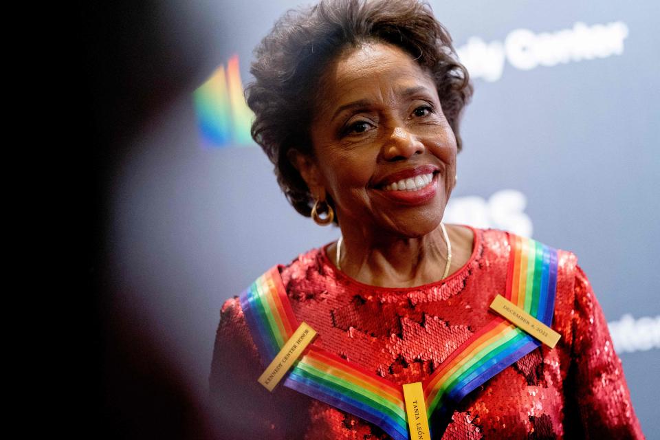 Honoree Cuban-US composer Tania Leon arrives for the 45th Kennedy Center Honors at the John F. Kennedy Center for the Performing Arts in Washington, DC, on Dec. 4, 2022.