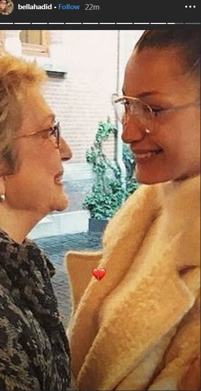 Bella Hadid also shared photos of her and her late grandmother.