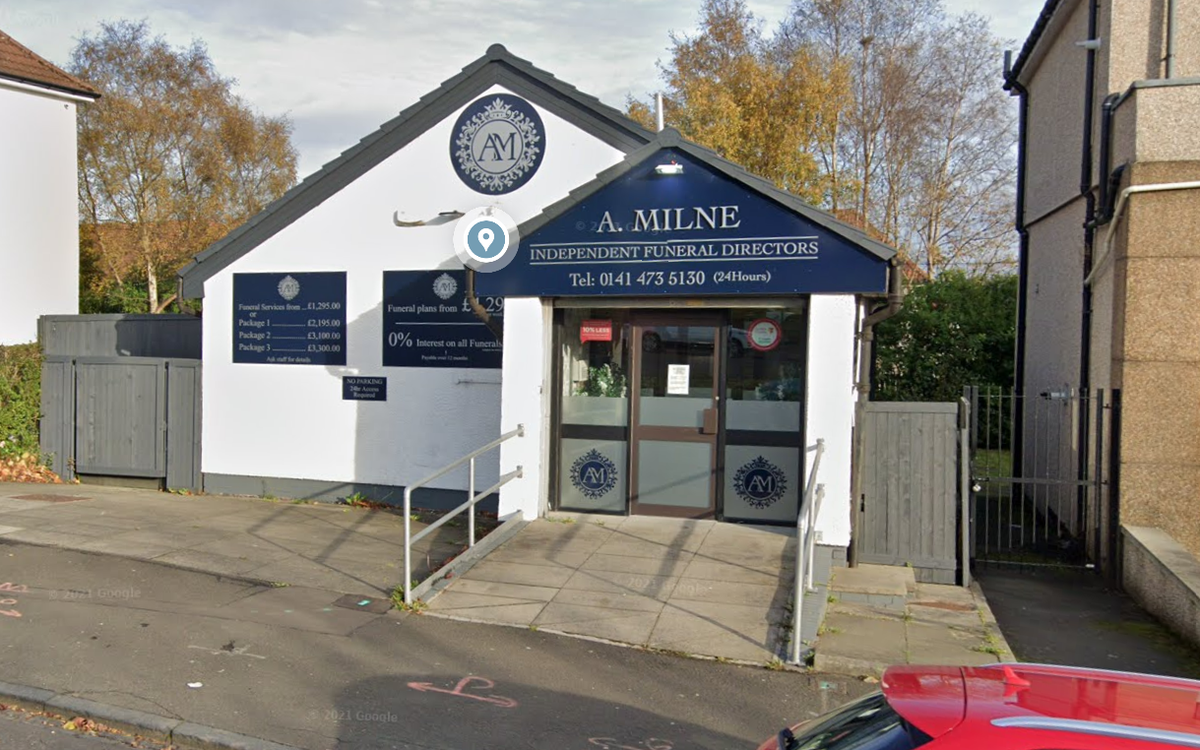 Police are investigating allegations of missing ashes at A. Milne Funeral Directors  (Google Maps)