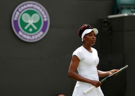 Britain Tennis - Wimbledon - All England Lawn Tennis & Croquet Club, Wimbledon, England - 27/6/16 USA's Venus Williams during her match against Croatia's Donna Vekic REUTERS/Andrew Couldridge