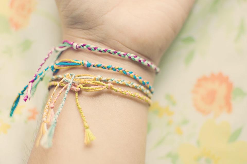 Swapping friendship bracelets with your BFF.