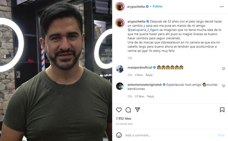 El radical cambio de look de Ariel Puchetta