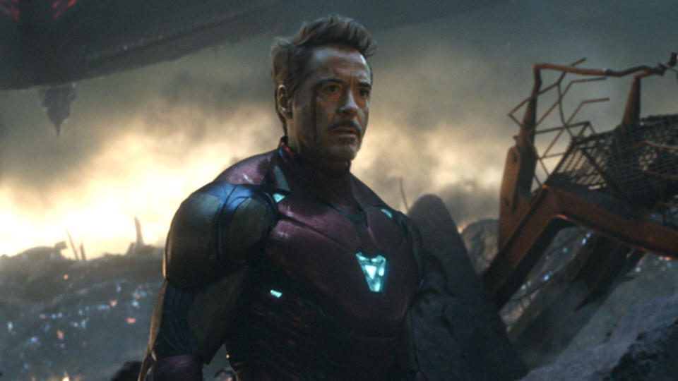 Robert Downey Jr. as Tony Stark in the finale of <i>Avengers: Endgame</i>. (Disney)