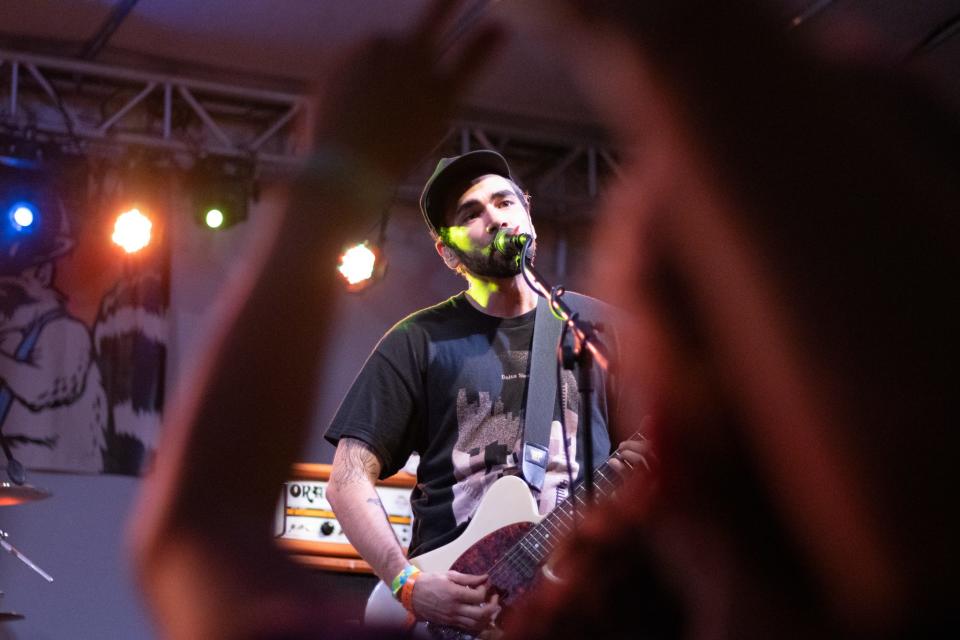 Nathan Hardy, lead vocals for the band Microwave, performs during FEST 21 on Oct. 27, 2023, at Heartwood Soundstage in Gainesville, Fla.