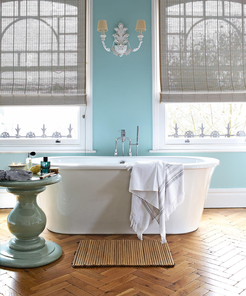 21. Pick a warm blue bathroom color