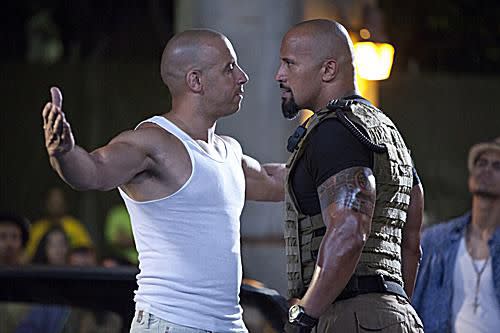 © Universal Pictures Vin Diesel and Dwayne Johnson