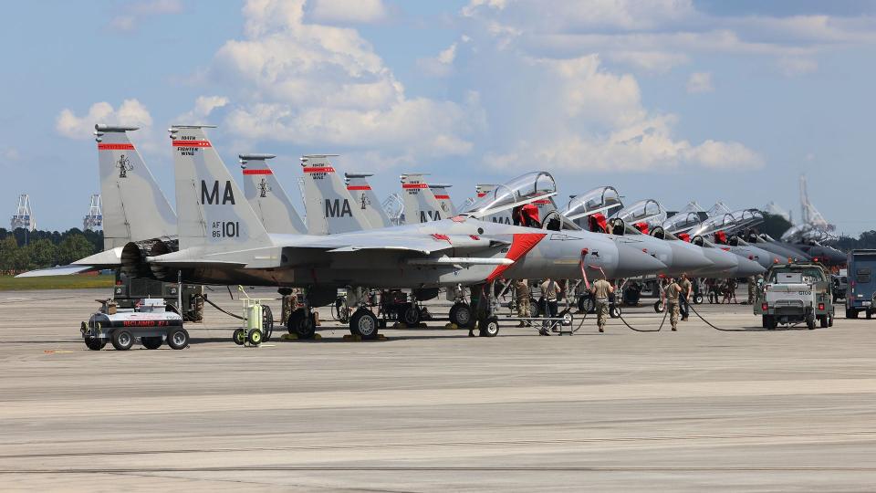 F-15Cs of the 104th Fighter Wing at William Tell. James Deboer