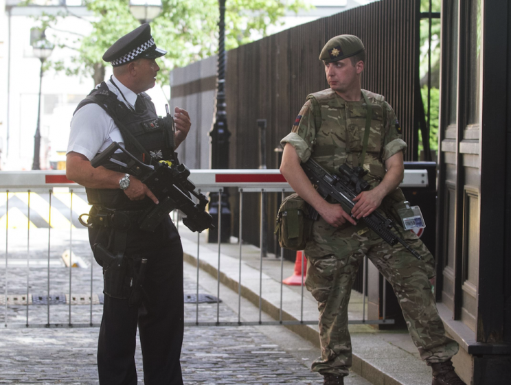 Soldiers have been stationed across the UK (Picture: REX Features)