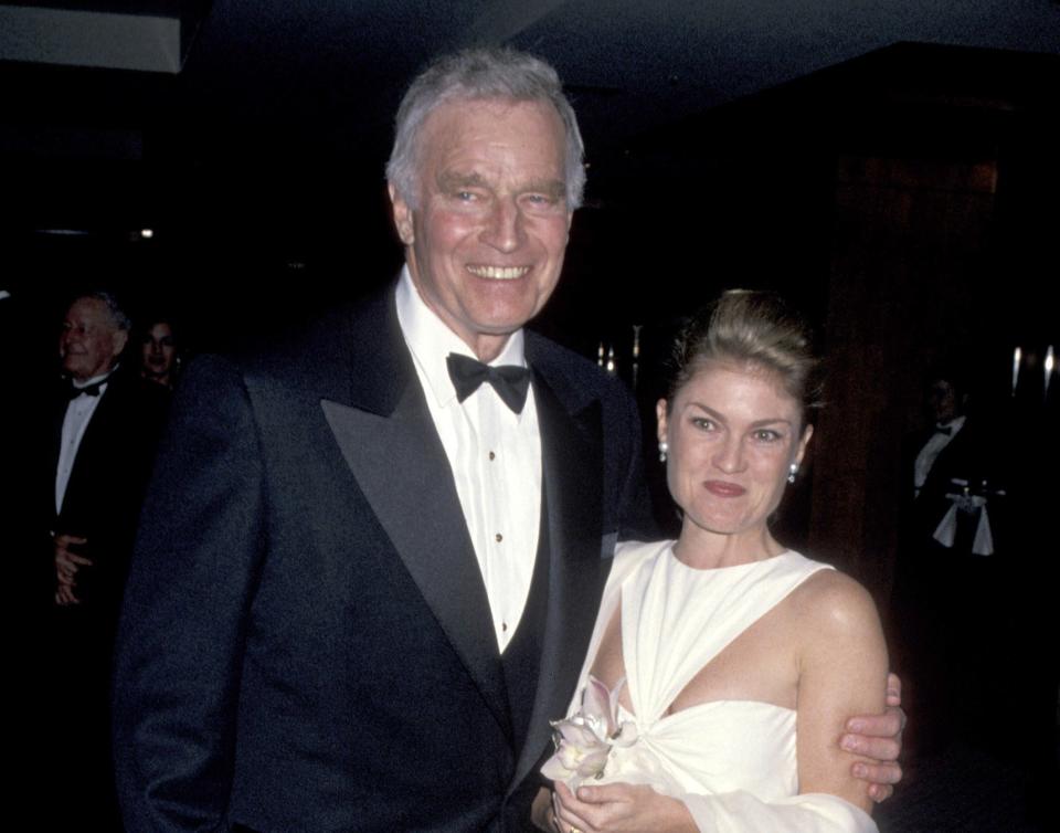 Charlton Heston with his daughter, Holly Ann Heston