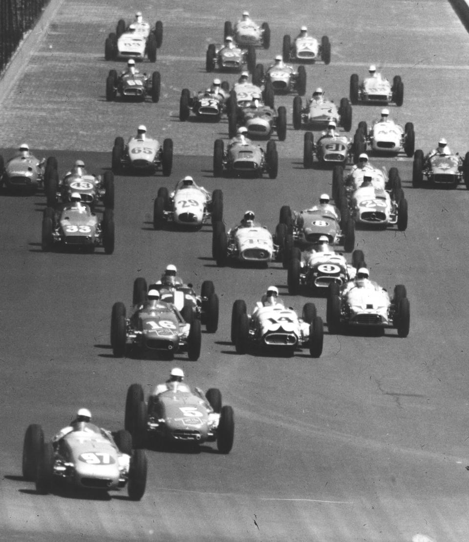 Indy-style cars, as seen here at the start of the 1959 Indianapolis 500, were originally supposed to race in Daytona's Fourth of July event.