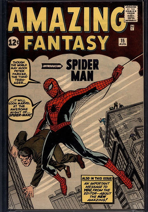 <b>Original Spider-Man</b><br><br> Spider-Man’s first outing in 1962 shows him sporting a small webbed cape alongside his iconic red and blue suit. Although his colouring has mostly remained the same he quickly lost the superhero accessory in subsequent versions. <br><br><b>[Related video: <a href="http://uk.movies.yahoo.com/blogs/editors/exclusive-total-recall-trailer-083206999.html" data-ylk="slk:Watch the new ‘Total Recall’ trailer;elm:context_link;itc:0;sec:content-canvas;outcm:mb_qualified_link;_E:mb_qualified_link;ct:story;" class="link  yahoo-link">Watch the new ‘Total Recall’ trailer</a> ]</b>