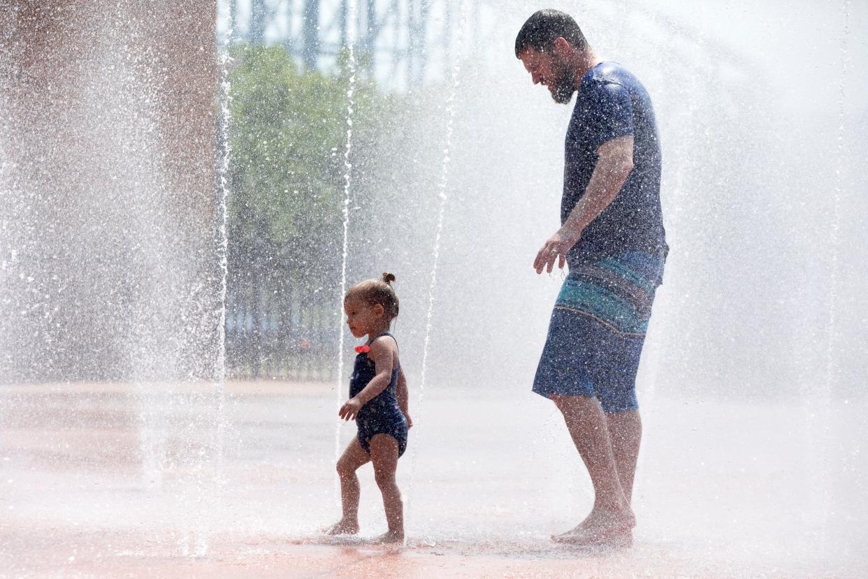 According to the National Weather Service in Wilmington, a heat advisory is in effect throughout the region from noon to 9 p.m. on Monday, with index values expected to reach 102.