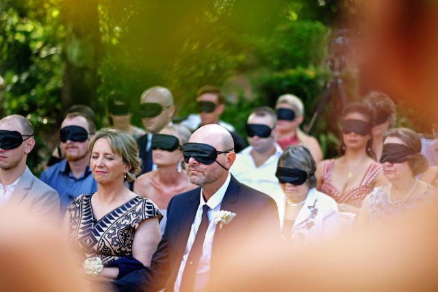 Why this blind bride had her guests wear blindfolds during her