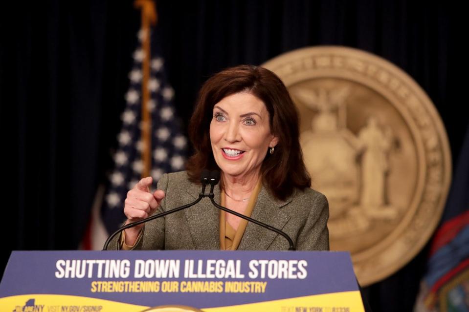 Gov. Kathy Hochul’s proposal to add another $2.4 billion to support the migrant crisis is supported by both houses of the state legislature. Andrew Schwartz / SplashNews.com