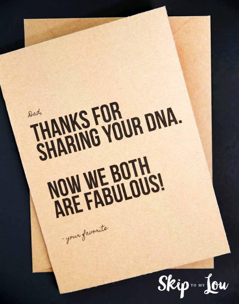 printable fathers day cards thanks for sharing your dna card