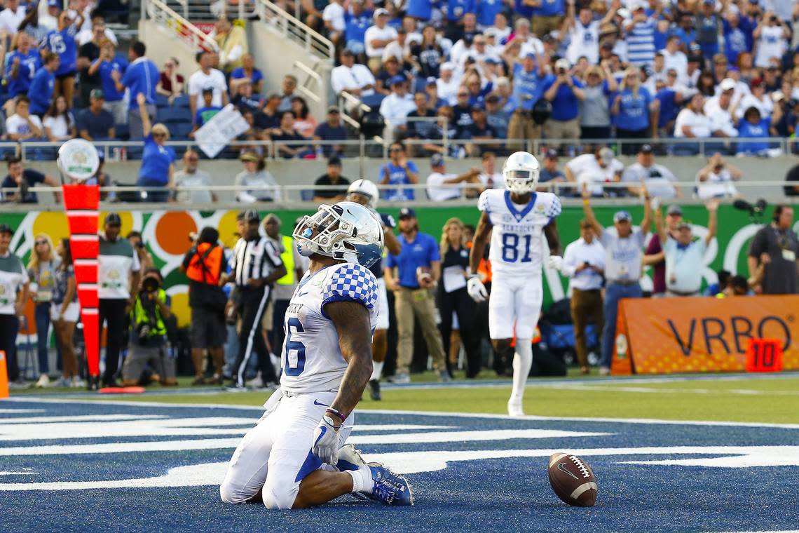 Kentucky’s Benny Snell broke UK’s career rushing record during the 2019 Citrus Bowl against Penn State. He finished with 3,873 yards in three seasons.