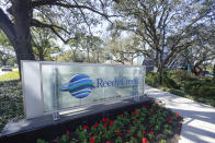 A sign near the entrance of the Reedy Creek Improvement District administration building is seen Monday, Feb. 6, 2023, in Lake Buena Vista, Fla. Disney’s government in Florida was the envy of any private business, giving it unprecedented powers in deciding what and how to build at Walt Disney World. Those days are numbered as a new bill released in early February 2023 puts the entertainment giant’s district firmly in the control of Florida’s governor and legislative leaders. (AP Photo/John Raoux)