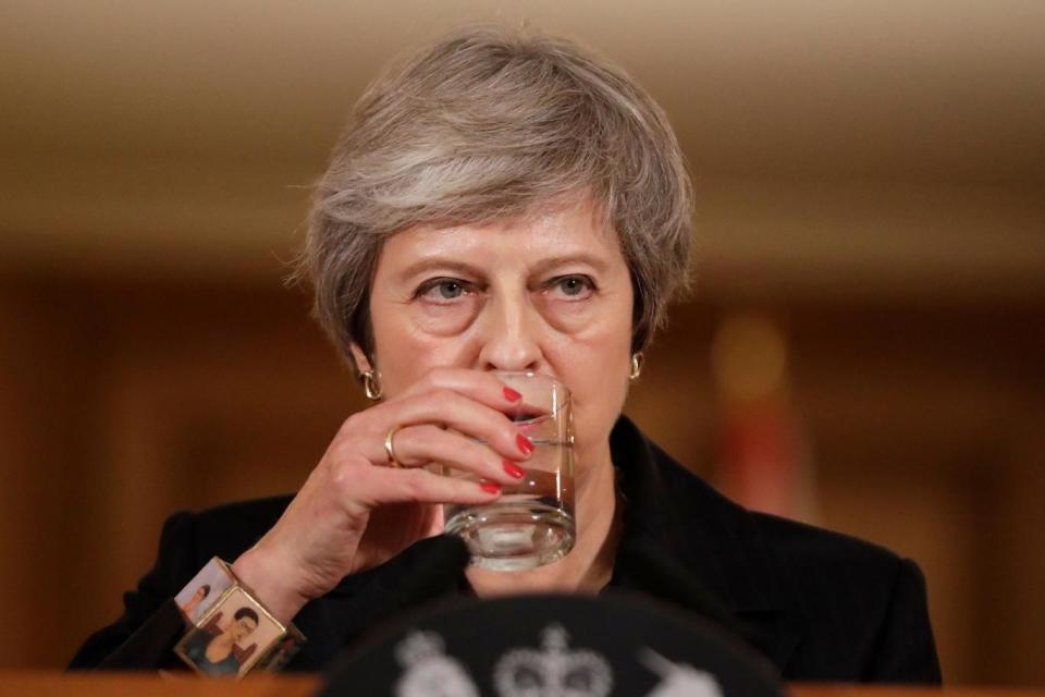 Under pressure: Theresa May (AFP/Getty Images)