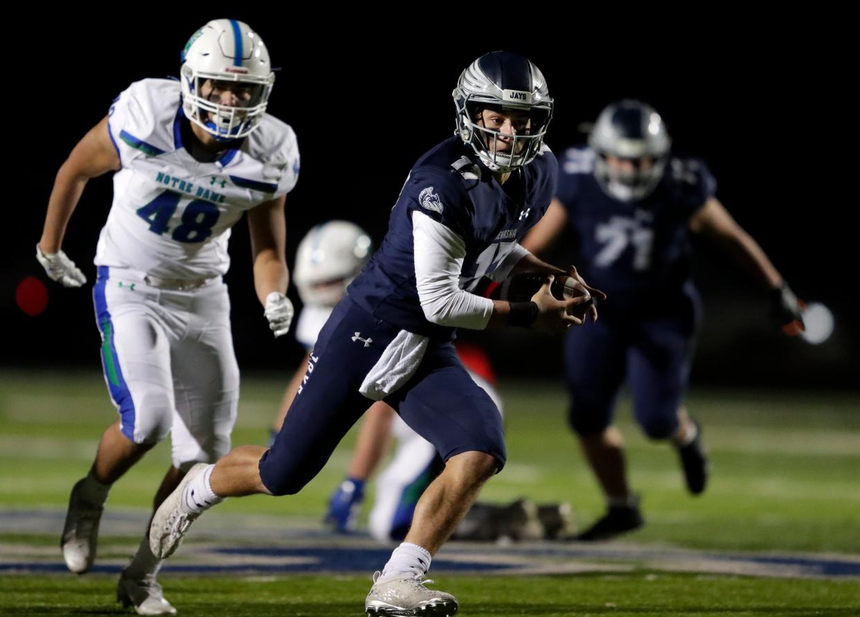 Junior quarterback AJ Korth helps lead a talented Menasha rushing attack that is ranked sixth in the state in yards per game. The Bluejays will play Rice Lake in the state semifinals Friday.