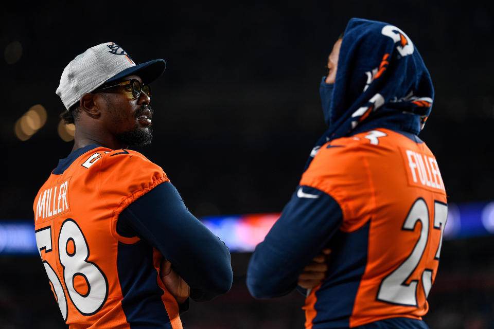 With Von Miller (58) heading to one NFC contender, his now-former teammate Kyle Fuller should be on his way to another. (Photo by Dustin Bradford/Getty Images)