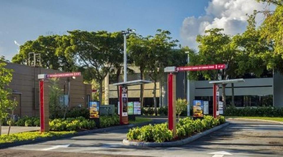 The image shows a new digital drive-thru menu board at Burger King. (CNW Group/Restaurant Brands International Inc.)