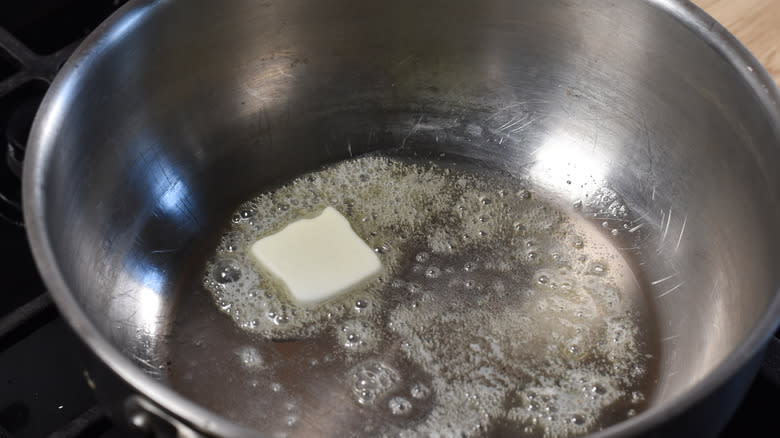 butter melting in pot