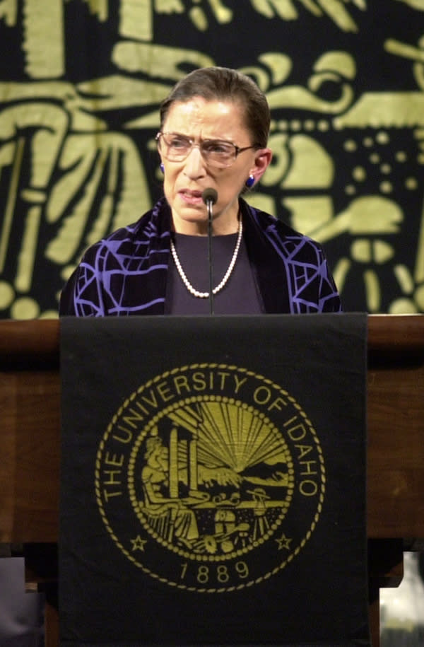  Justice Ruth Bader Ginsburg lectures at the University of Idaho in 2003.