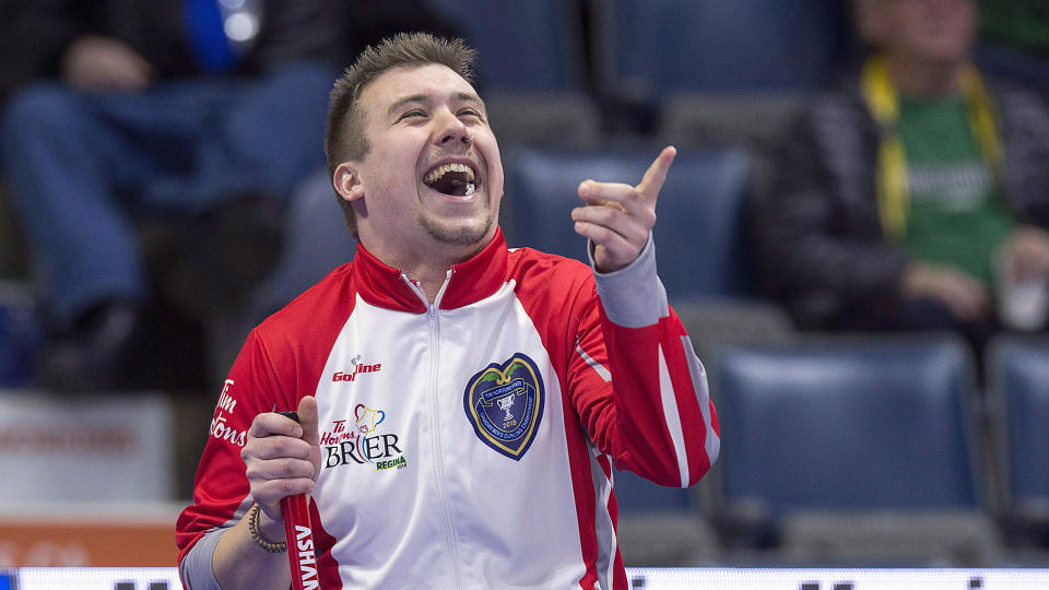 Newfoundland and Labrador skip Greg Smith had the shot of the tournament on Sunday. (THE CANADIAN PRESS/Andrew Vaughan)