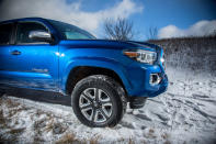 Significant sculpting to the wheel arch and a character line at headlight level on the fender are evolutionary, rather than revolutionary, themes carried over from the old Tacoma.