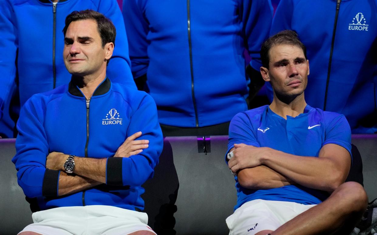 Roger Federer and Rafael Nadal at the 2022 Laver Cup in London