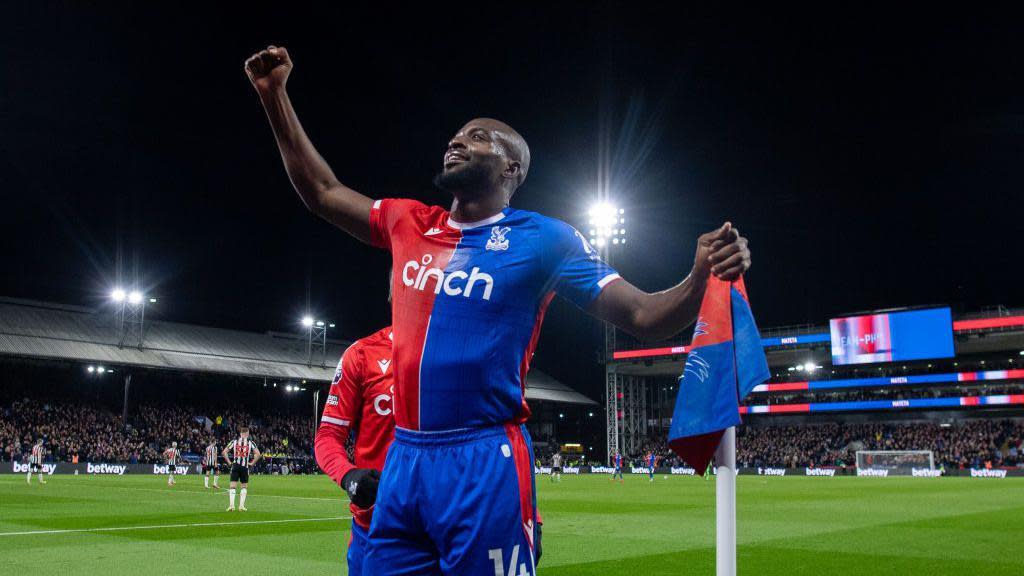 Jean-Philippe Mateta celebrates goal