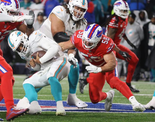 Dolphins-Bills grades; plus stock up, stock down