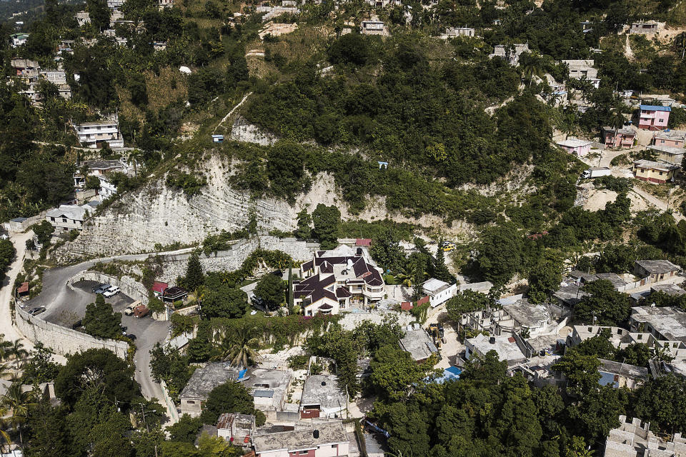 A view of the private residence of President Jovenel Moise in Port-au-Prince, Haiti, Tuesday, July 13, 2021. Moise was killed and his wife wounded during an attack on his home on July 7. (AP Photo/Matias Delacroix)