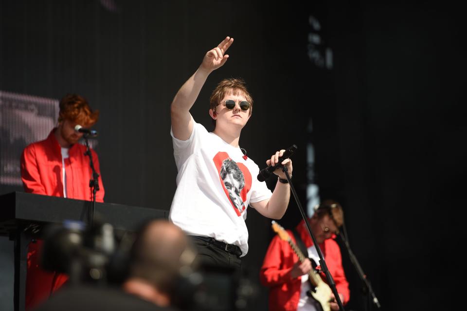 Scottish singer song-writer Lewis Capaldi performs at the Glastonbury Festival of Music and Performing Arts on Worthy Farm near the village of Pilton in Somerset, South West England, on June 29, 2019. (Photo by Oli SCARFF / AFP)        (Photo credit should read OLI SCARFF/AFP/Getty Images)